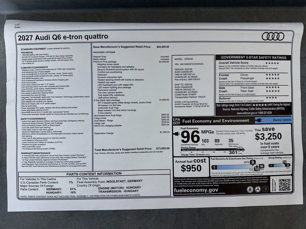 New 2027 Audi Q6 e-tron Premium Plus AWD/4WD image 9