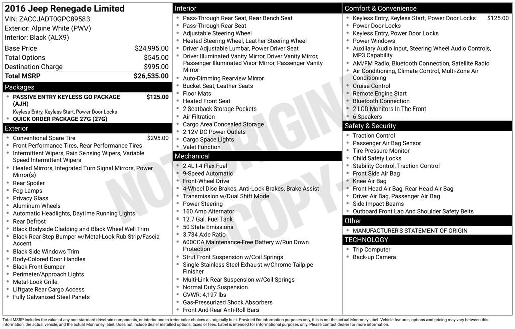 Used 2016 Jeep Renegade Limited FWD image 28