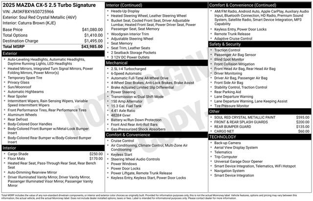 Certified 2025 MAZDA CX-5 Signature AWD/4WD image 32