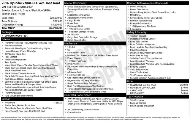 New 2026 Hyundai Venue SEL image 47