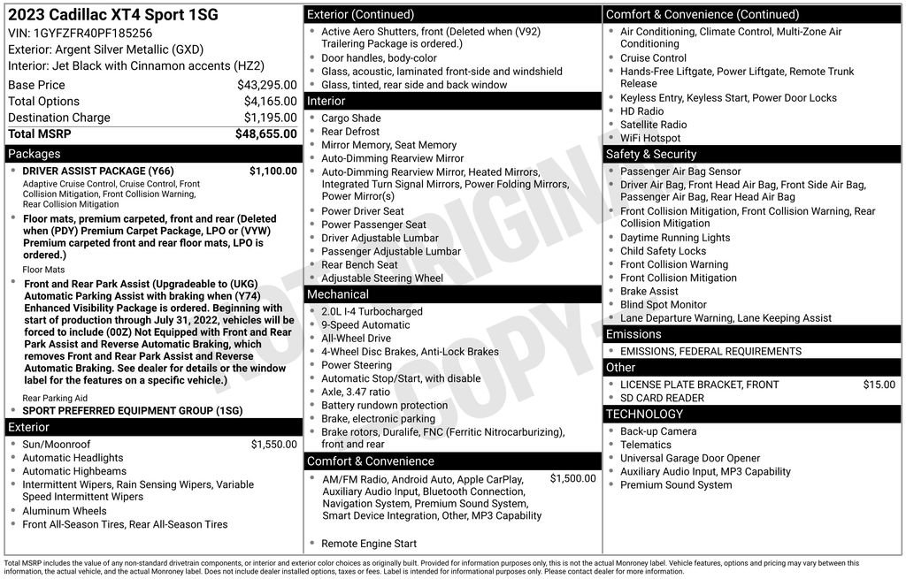 Used 2023 Cadillac XT4 Sport w/ Driver Assist Package image 2