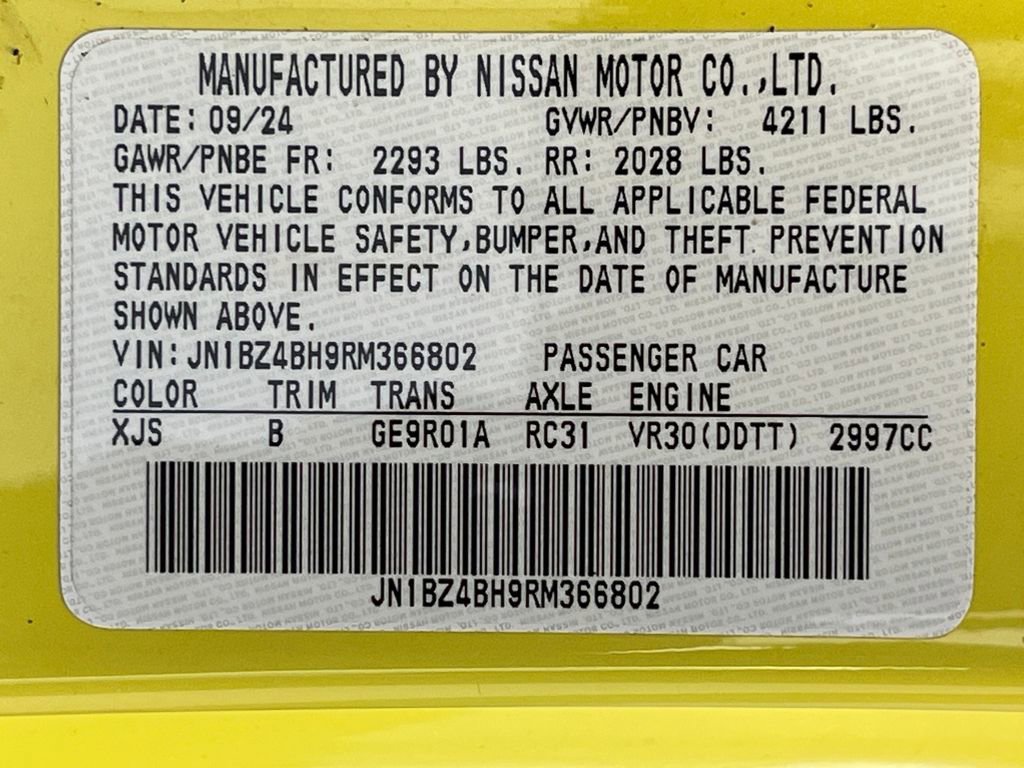 Used 2024 Nissan Z Performance w/ Floor Mat Package image 59