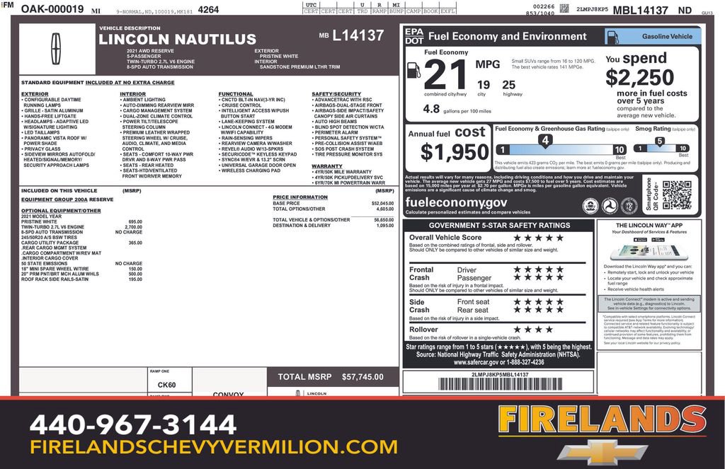 Used 2021 Lincoln Nautilus Reserve w/ Cargo Utility Package image 2