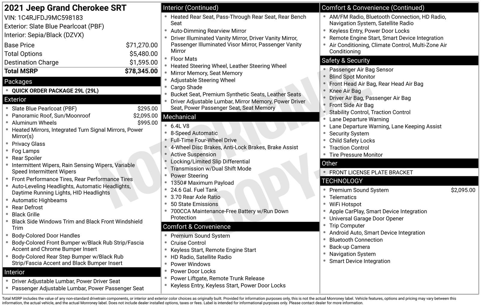 Used 2021 Jeep Grand Cherokee SRT image 4