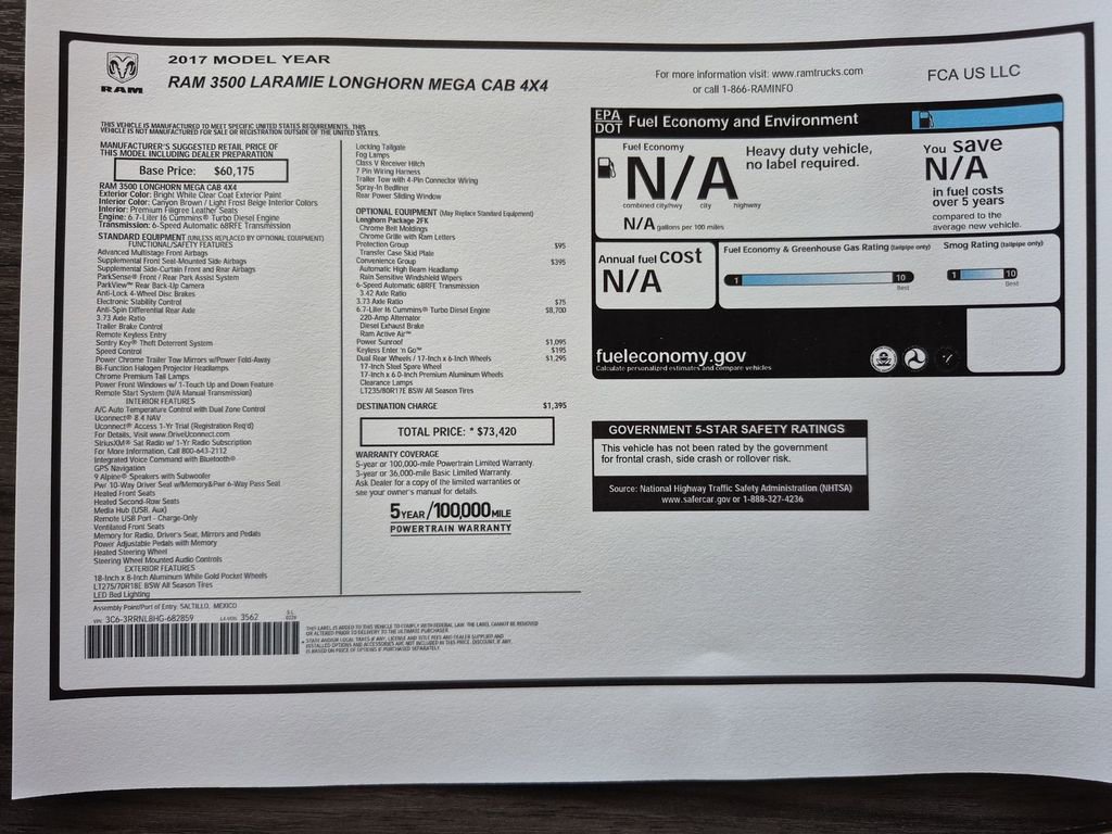 Used 2017 RAM 3500 Laramie Longhorn w/ Convenience Group image 38