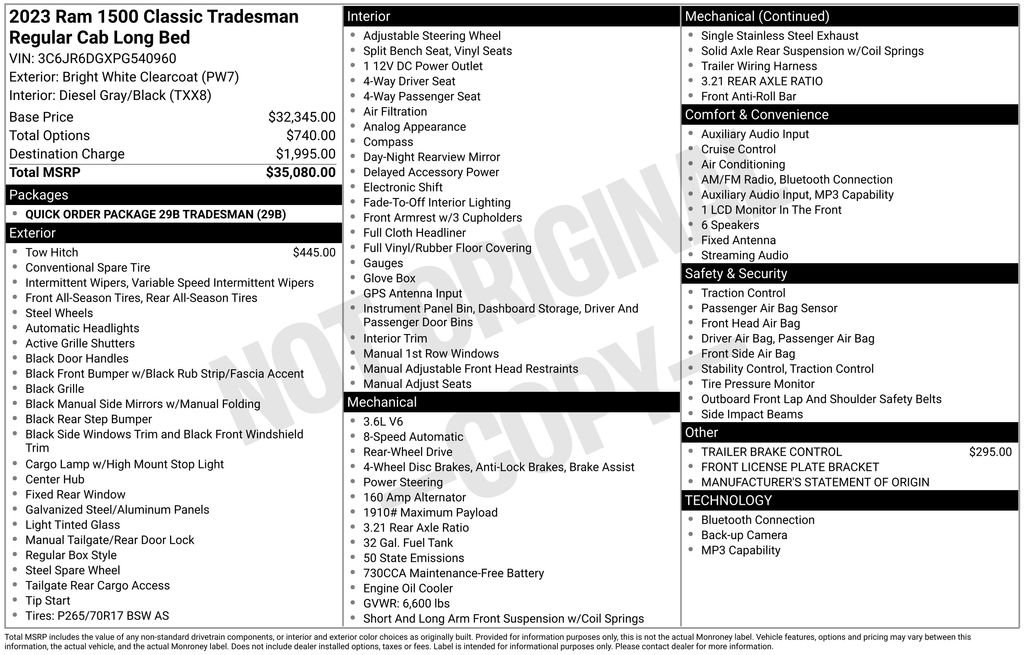 Used 2023 RAM 1500 Tradesman RWD image 16