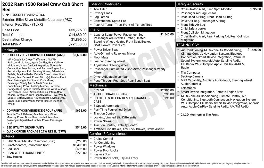 Used 2022 RAM 1500 Rebel w/ Rebel Level 2 Equipment Group AWD/4WD image 4