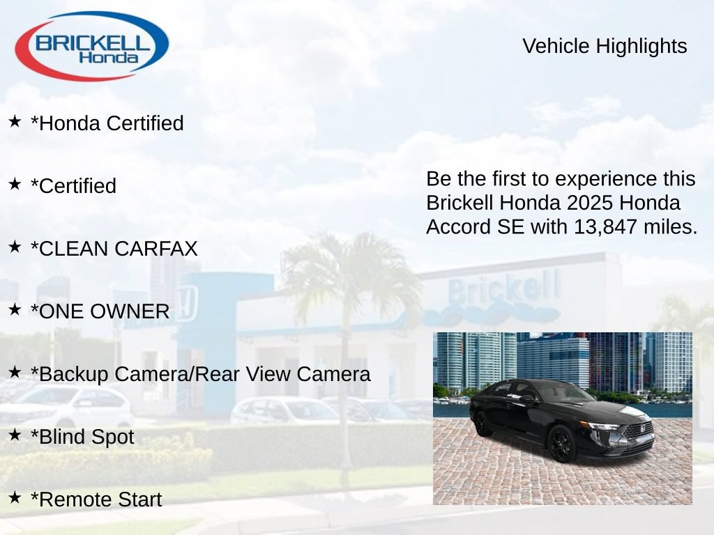 Certified 2025 Honda Accord SE image 9