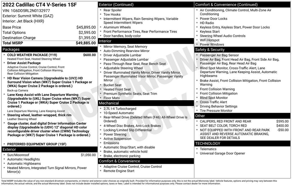 Used 2022 Cadillac CT4 V w/ Cold Weather Package image 43