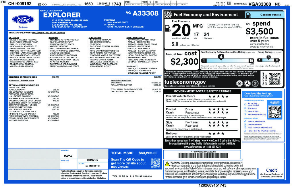 New 2027 Ford Explorer Platinum w/ 3.0L Ultimate Package AWD/4WD image 31