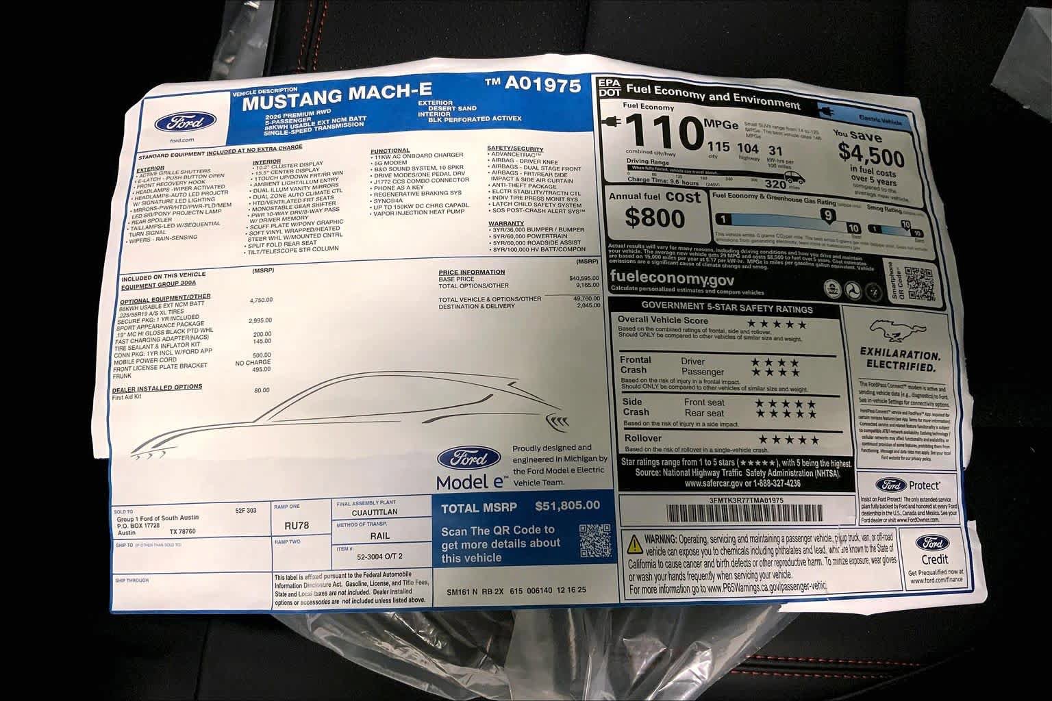 New 2026 Ford Mustang Mach-E Premium RWD image 21
