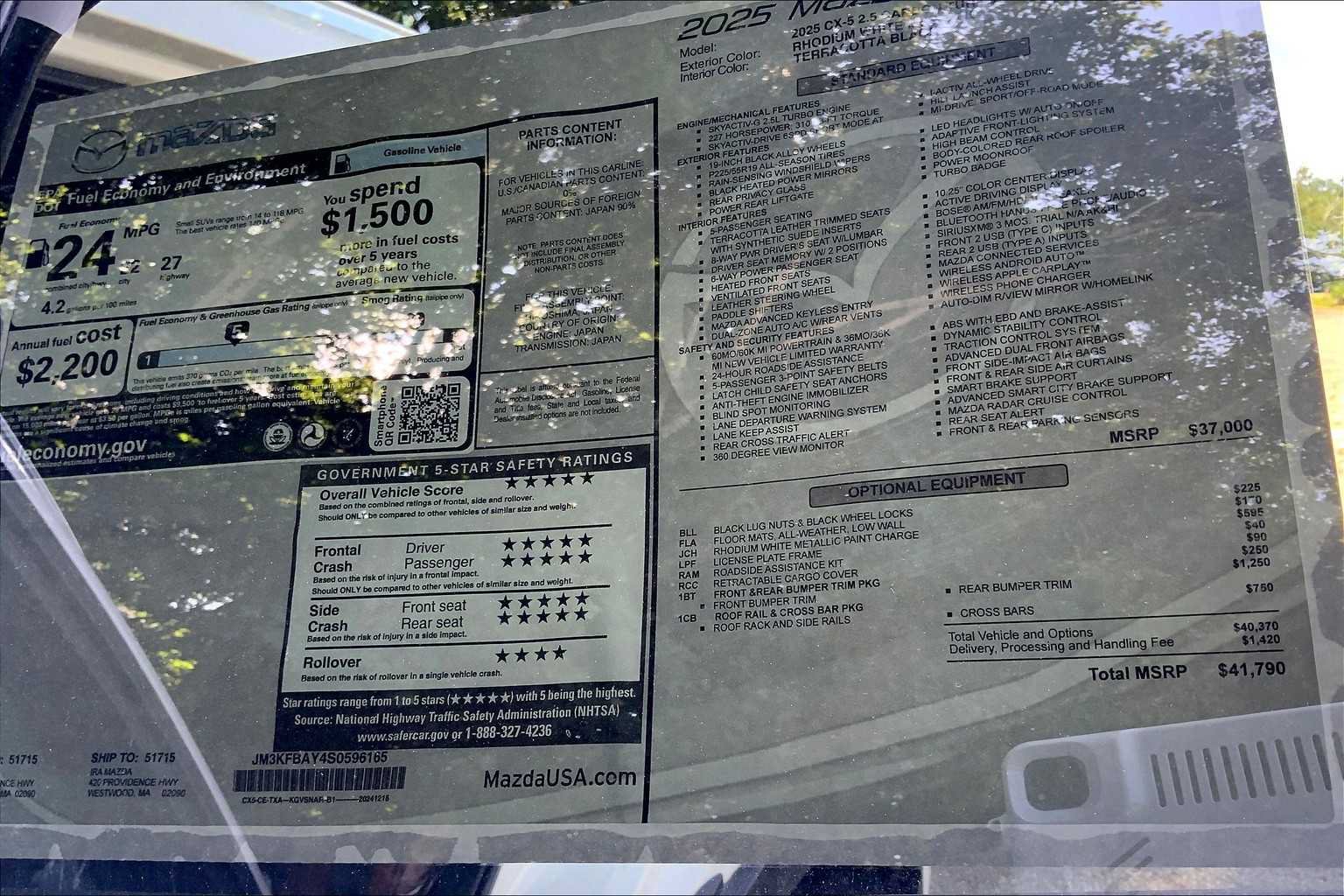 Certified 2025 MAZDA CX-5 Carbon Edition AWD/4WD image 18