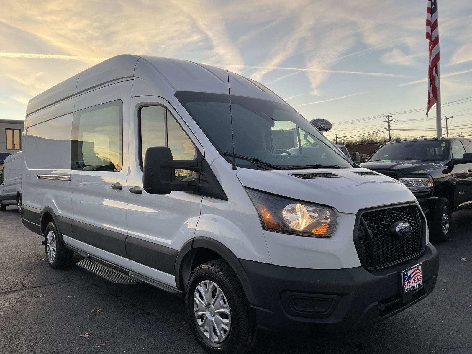 Used 2023 Ford Transit 350 148 High Roof Extended w/ Load Area Protection Package image 1