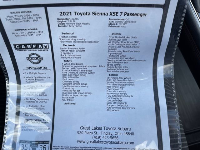 Used 2021 Toyota Sienna XSE AWD/4WD image 27