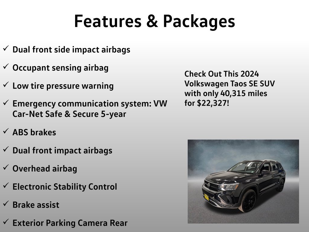 Used 2024 Volkswagen Taos SE w/ Black Wheel Plus Package AWD/4WD image 13