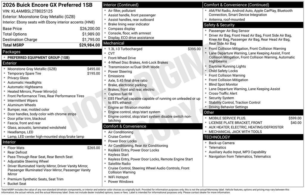 Certified 2026 Buick Encore GX Preferred FWD image 36