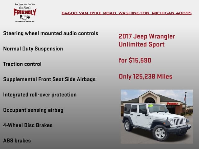 Used 2017 Jeep Wrangler Unlimited Sport w/ Quick Order Package 24S image 20