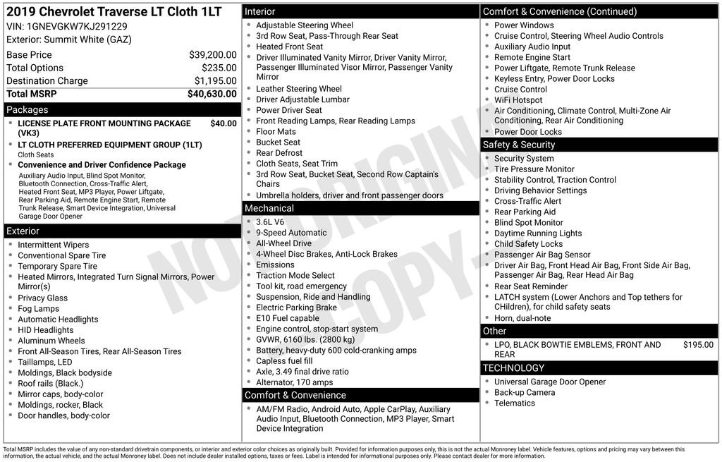 Used 2019 Chevrolet Traverse LT image 6