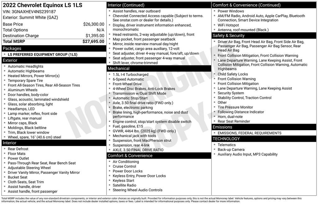 New 2022 Chevrolet Equinox LS
