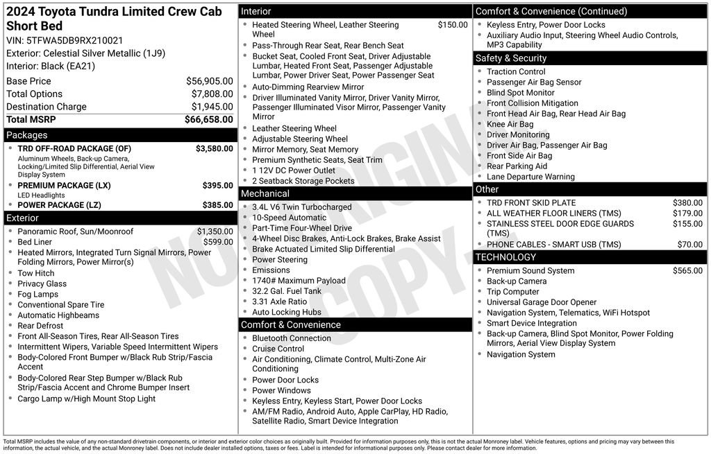 Used 2024 Toyota Tundra Limited w/ TRD Off-Road Package AWD/4WD image 7