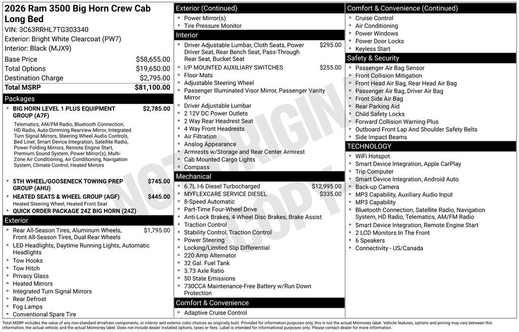 New 2026 RAM 3500 Big Horn AWD/4WD image 33