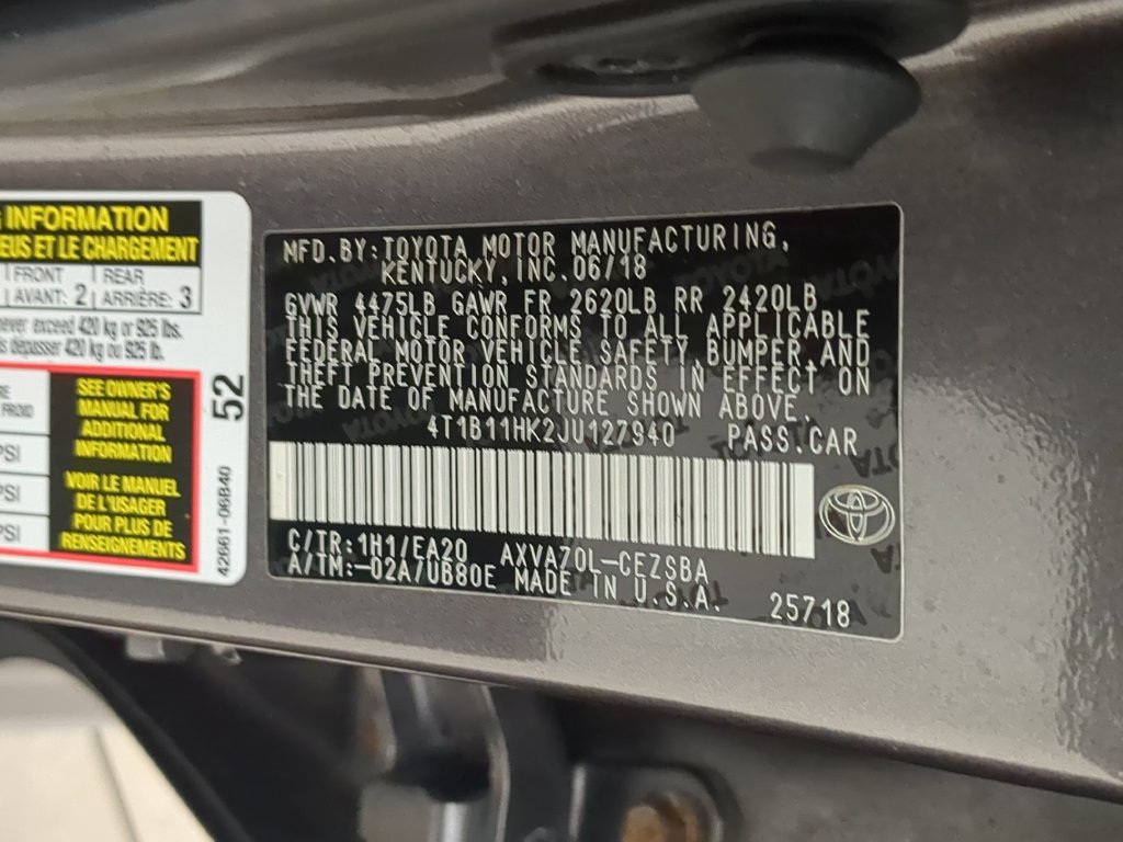 Used 2018 Toyota Camry SE w/ Moonroof Package FWD image 33