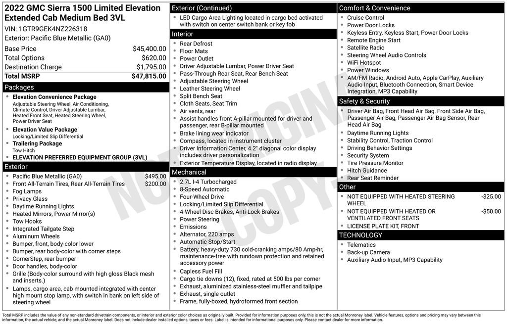 Used 2022 GMC Sierra 1500 Elevation image 39