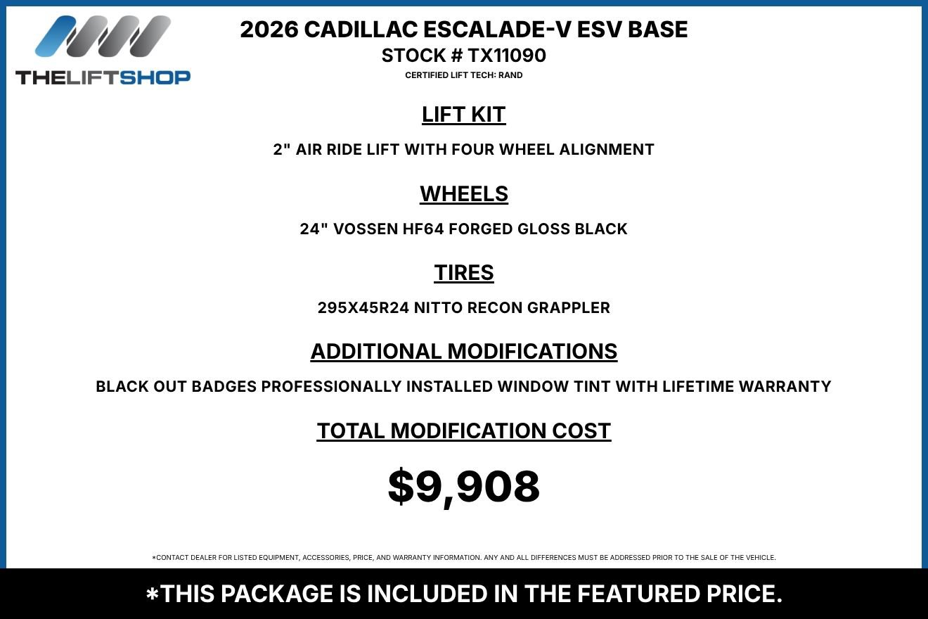 Used 2026 Cadillac Escalade ESV V w/ LPO, ONYX Package AWD/4WD image 2