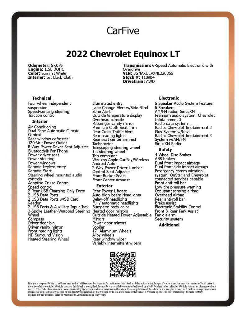 Used 2022 Chevrolet Equinox LT AWD/4WD image 29