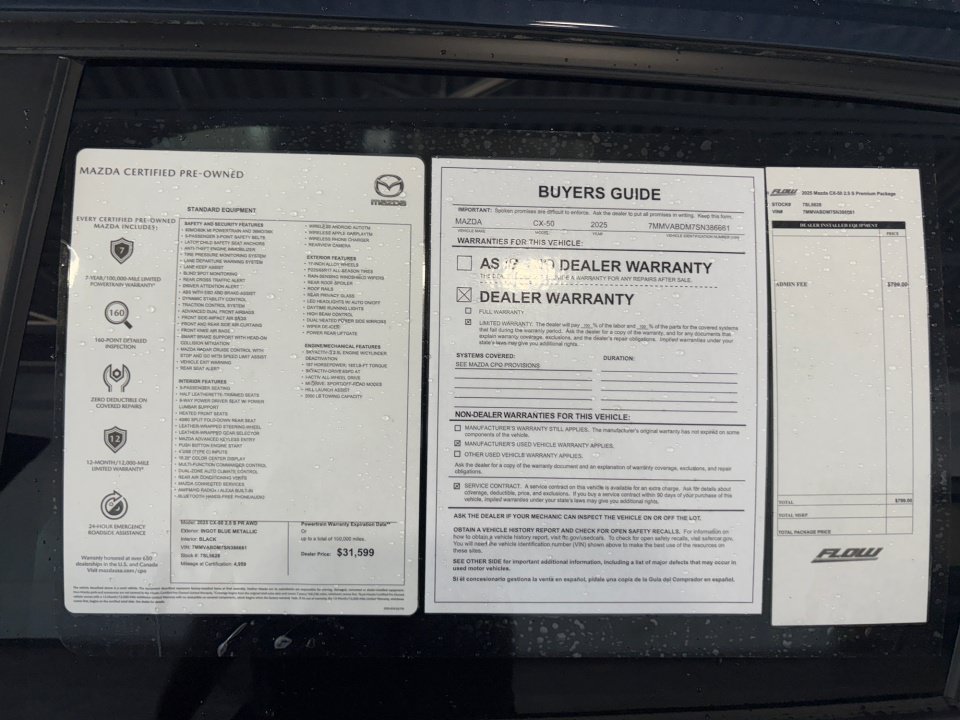 Certified 2025 MAZDA CX-50 AWD 2.5 S w/ Weather Package image 33