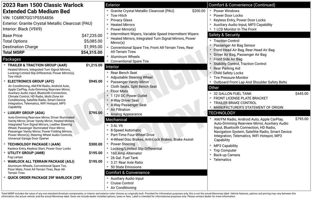 Certified 2023 RAM 1500 Classic Warlock w/ Trailer & Traction Group image 42