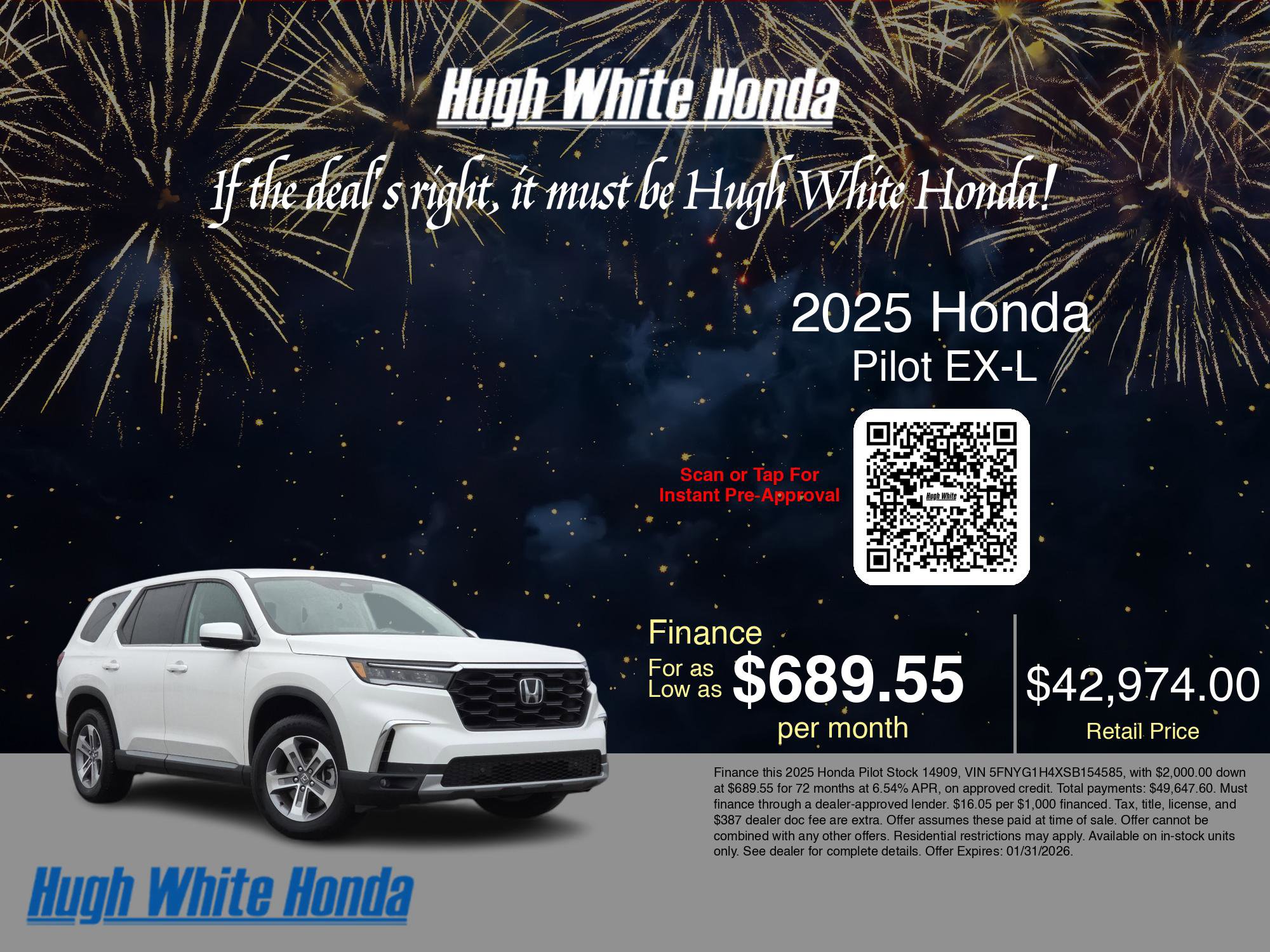 Used 2025 Honda Pilot EX-L image 3