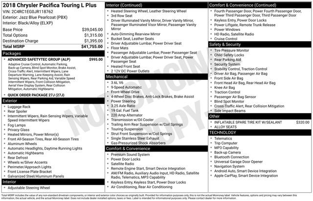 Used 2018 Chrysler Pacifica Touring-L Plus w/ Advanced Safetytec Group FWD video 2