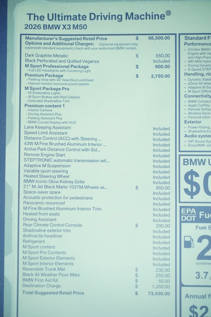 New 2026 BMW X3 M50 w/ Premium Package AWD/4WD image 8