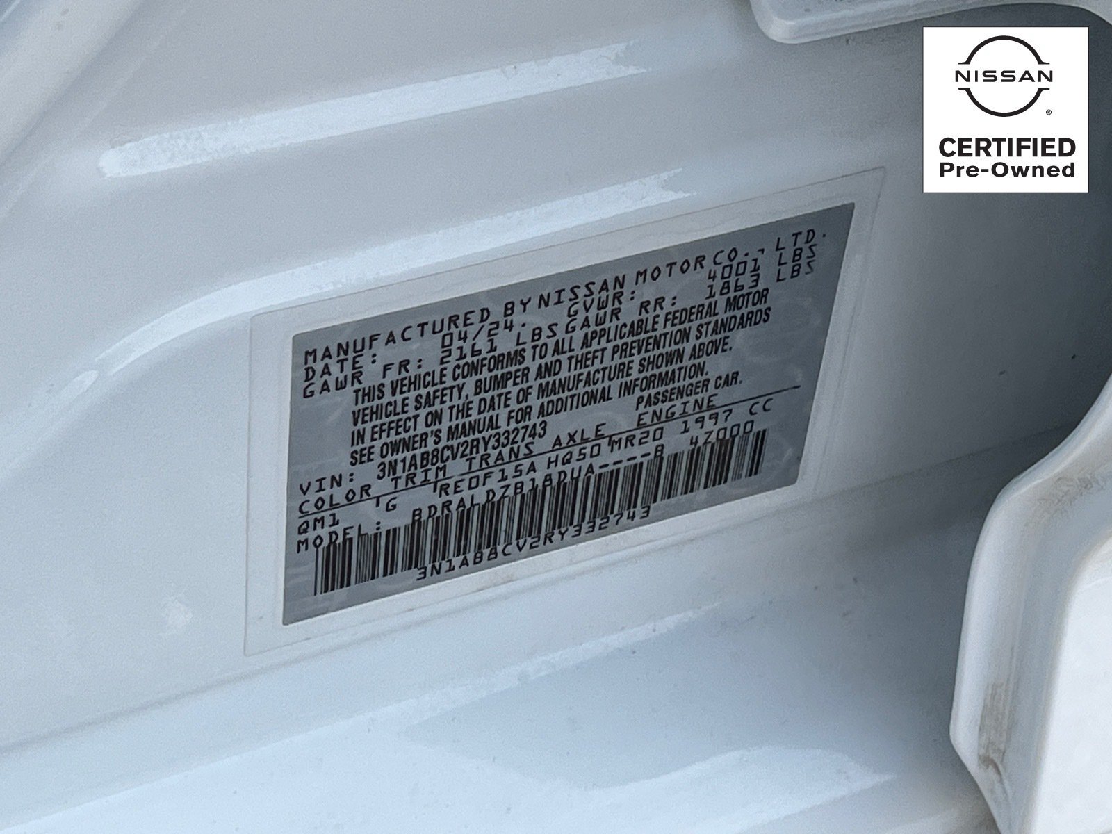 Certified 2024 Nissan Sentra SV FWD image 29