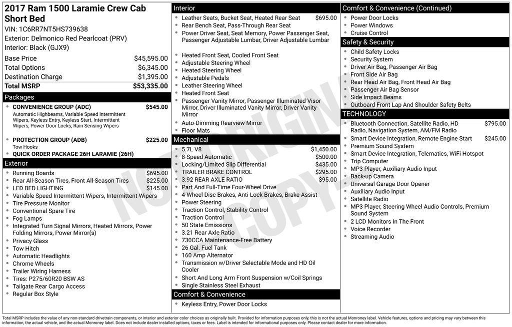 Certified 2017 RAM 1500 Laramie w/ Convenience Group AWD/4WD image 7