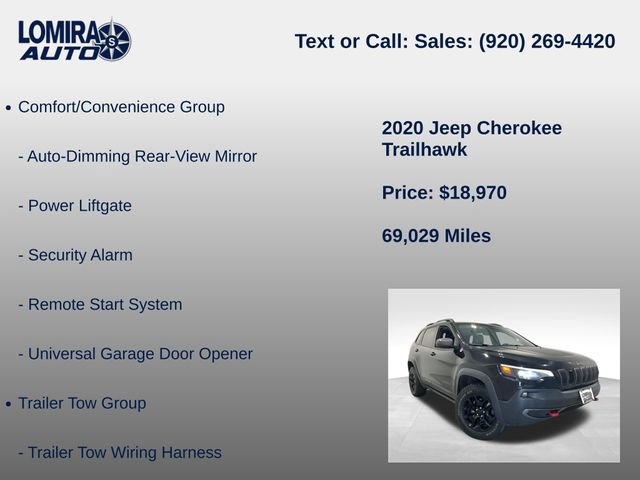 Used 2020 Jeep Cherokee Trailhawk w/ Comfort & Convenience Group AWD/4WD image 14