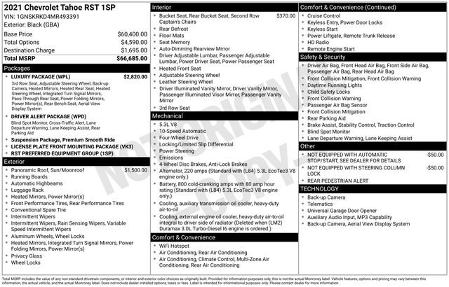 Certified 2021 Chevrolet Tahoe RST w/ Luxury Package AWD/4WD image 6