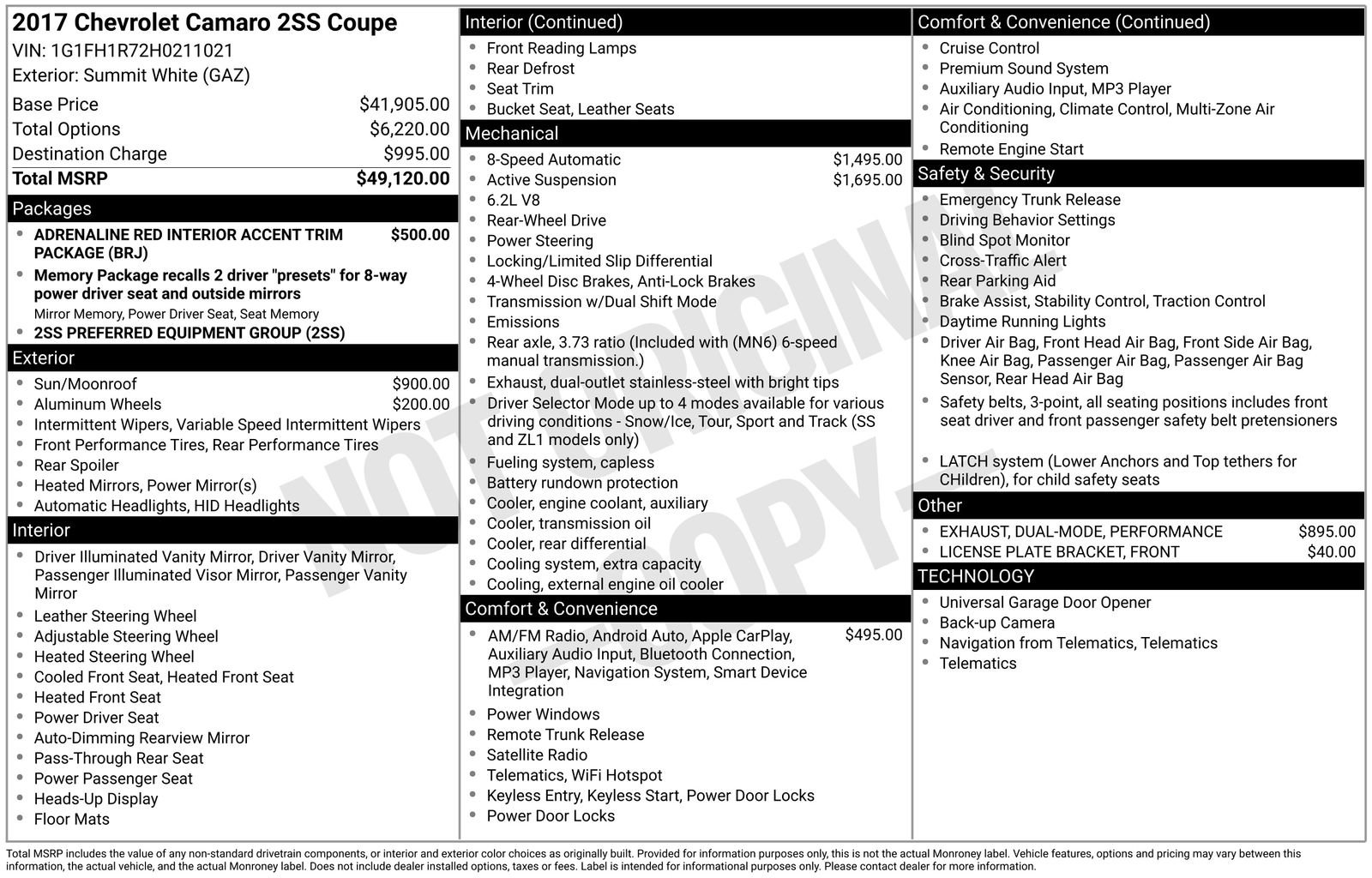 Used 2017 Chevrolet Camaro SS image 16