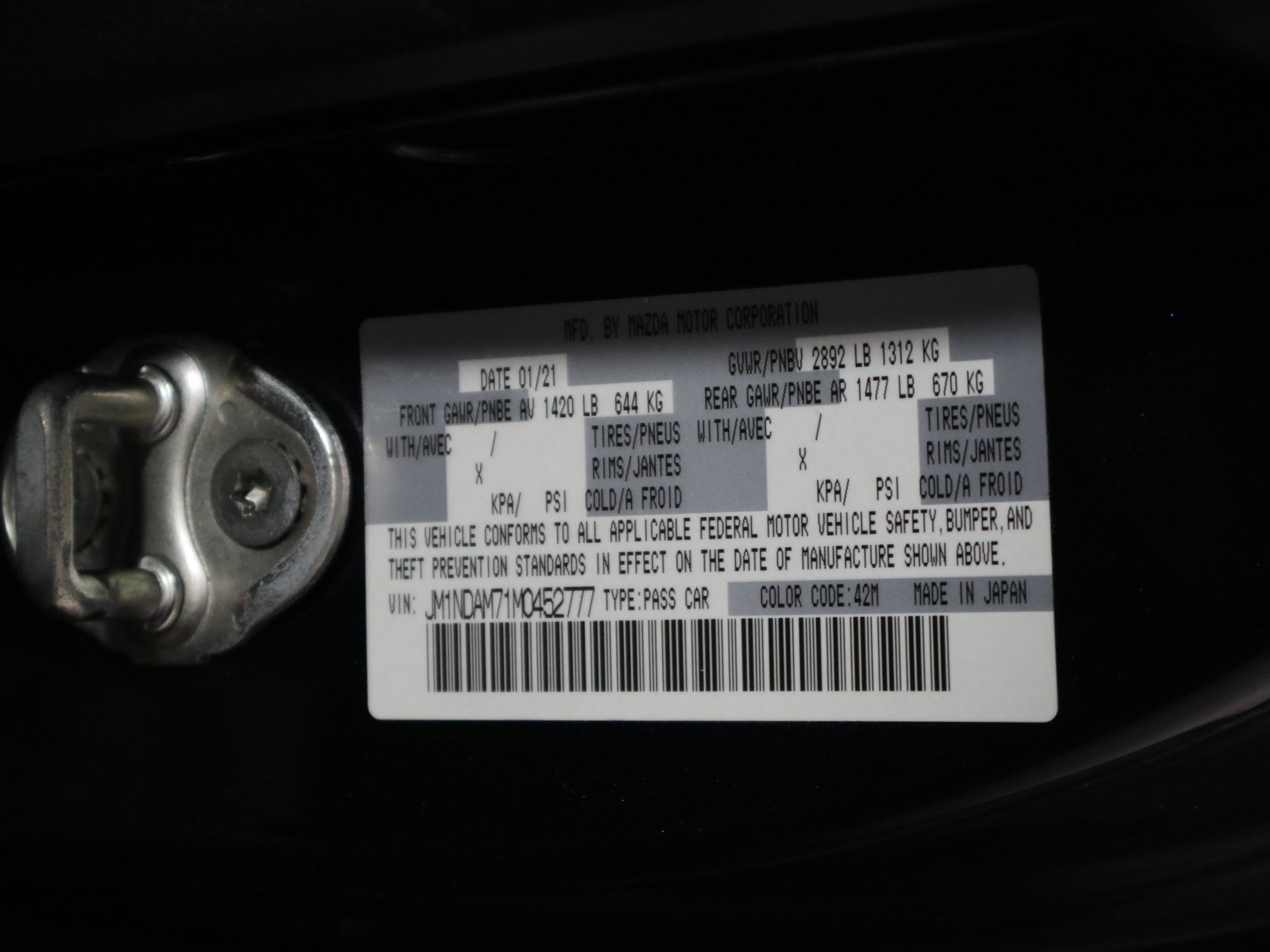 Certified 2021 MAZDA MX-5 Miata RF Grand Touring RWD image 32