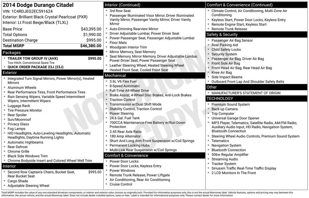 Used 2014 Dodge Durango Citadel w/ Trailer Tow Group IV AWD/4WD image 15