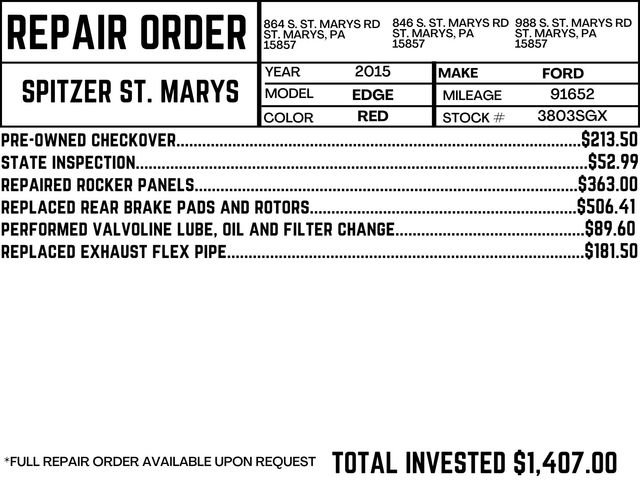 Used 2015 Ford Edge SEL w/ Equipment Group 201A AWD/4WD image 2