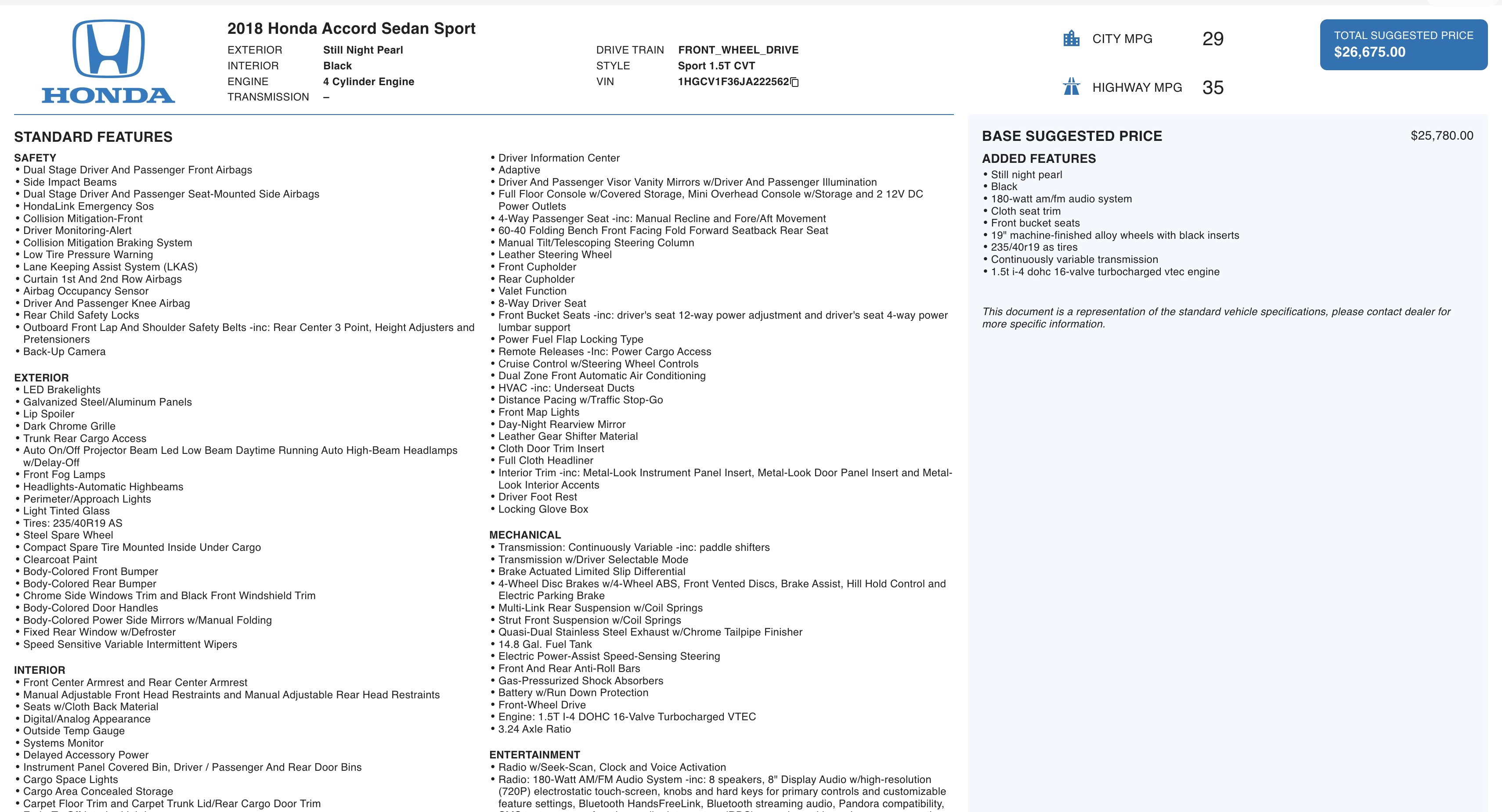 Used 2018 Honda Accord Sport image 5