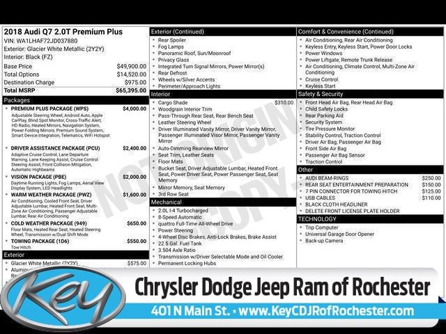 Used 2018 Audi Q7 2.0T Premium Plus w/ Premium Plus Package