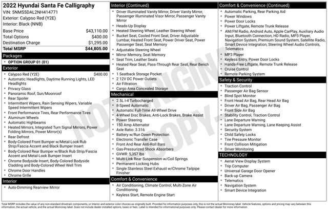 Used 2022 Hyundai Santa Fe Calligraphy image 35