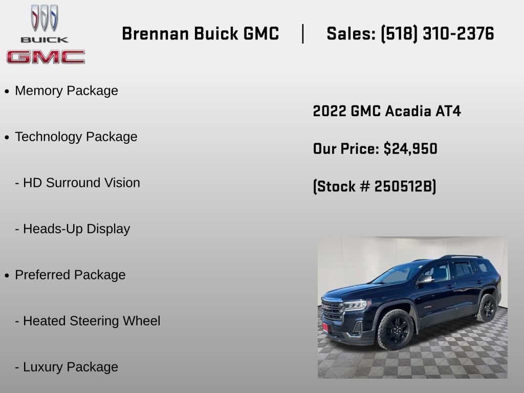 Certified 2022 GMC Acadia AT4 w/ Technology Package AWD/4WD image 6