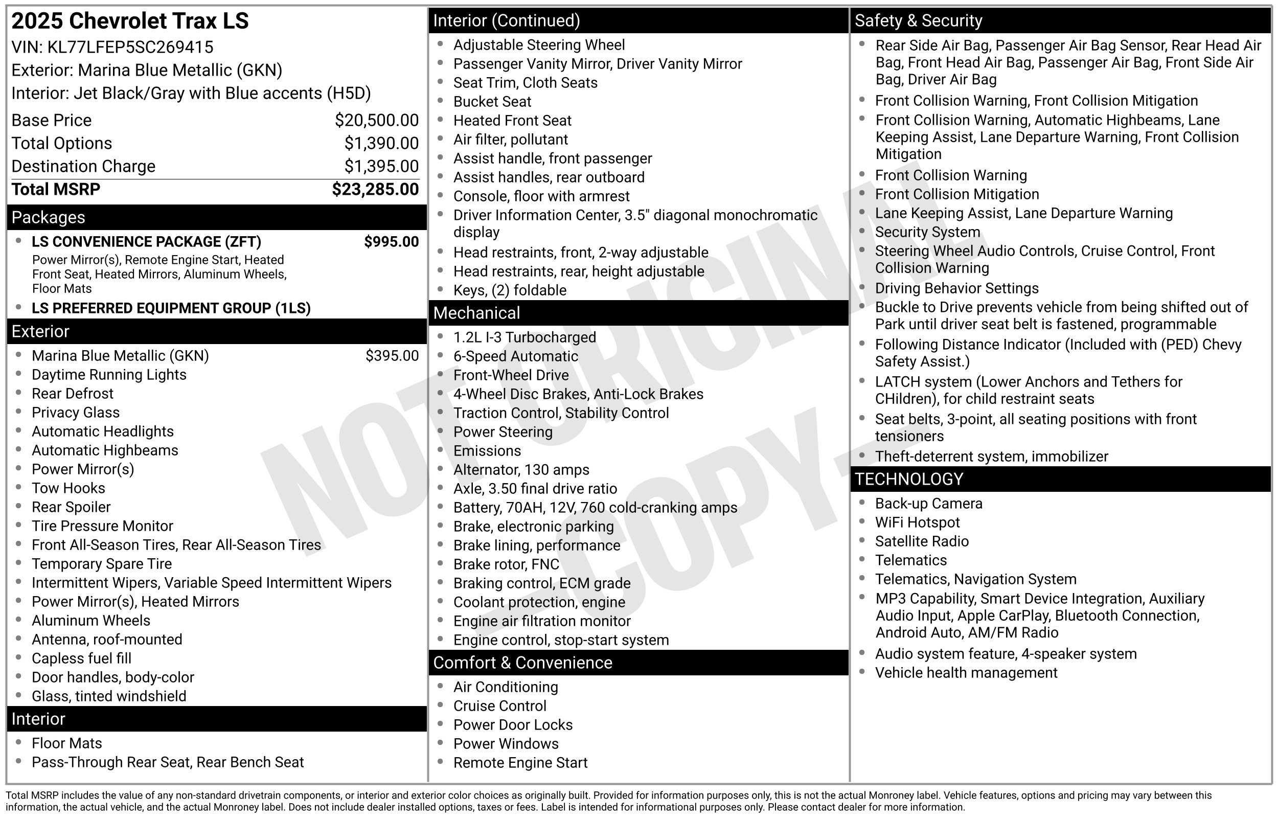 Used 2025 Chevrolet Trax LS w/ LS Convenience Package FWD image 3