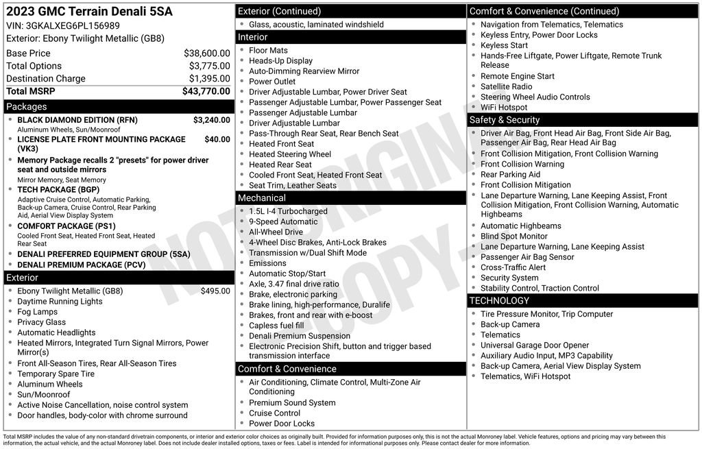 Used 2023 GMC Terrain Denali w/ Black Diamond Edition image 35