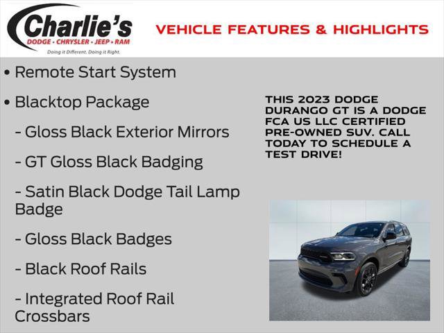 Certified 2023 Dodge Durango GT w/ Blacktop Package image 13