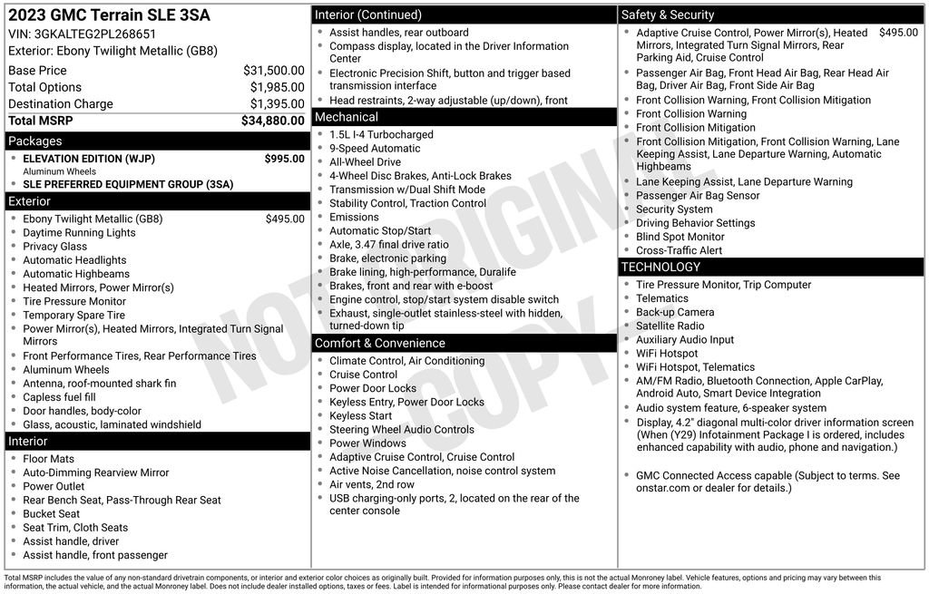 Certified 2023 GMC Terrain SLE w/ Elevation Edition AWD/4WD image 37